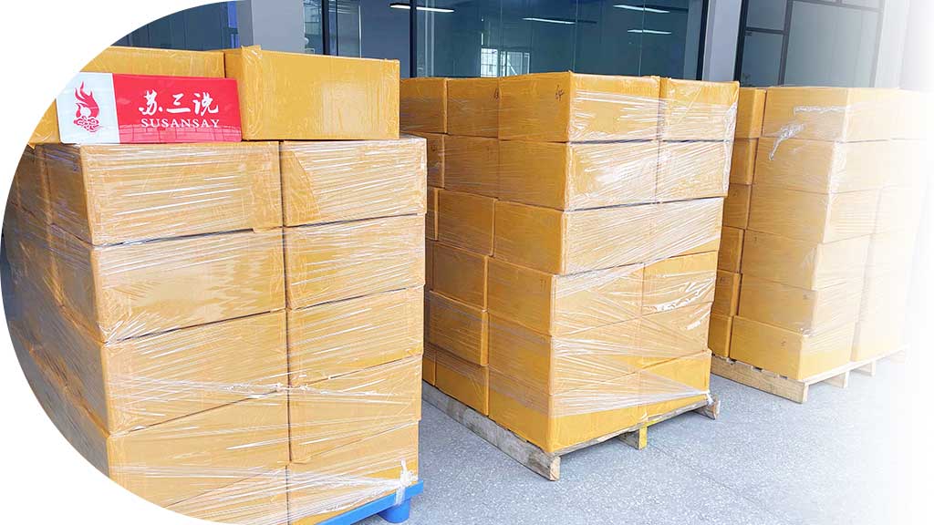 Finished nail products packed for warehousing and dispatch
