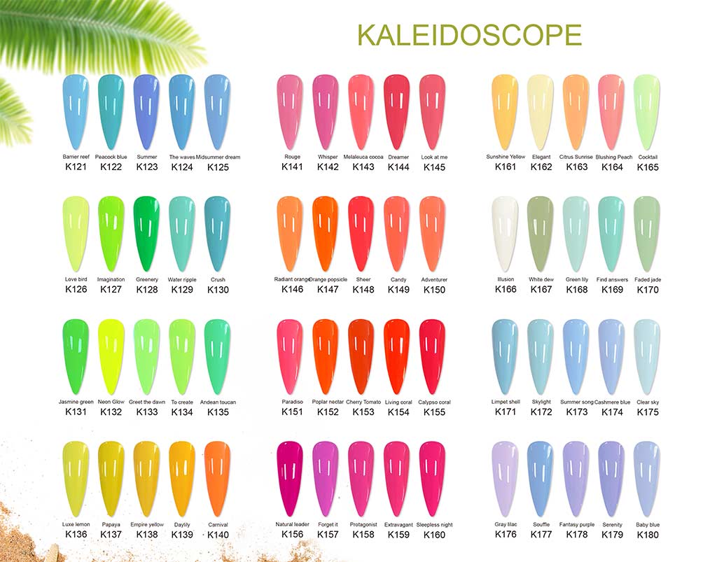 Bright color stories gel polish color board
