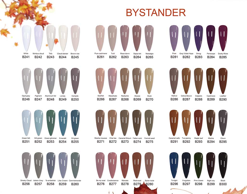 Complete color library gel polish color board