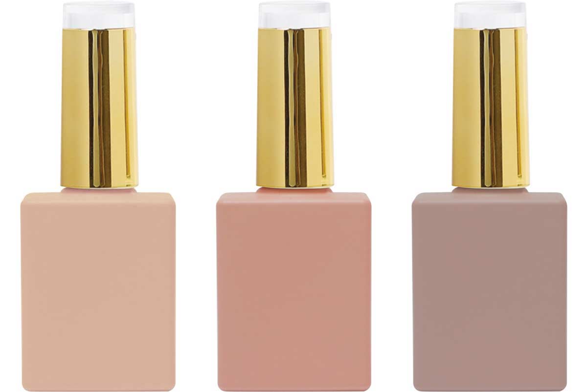 Rose and nude private label gel polish bottle color options