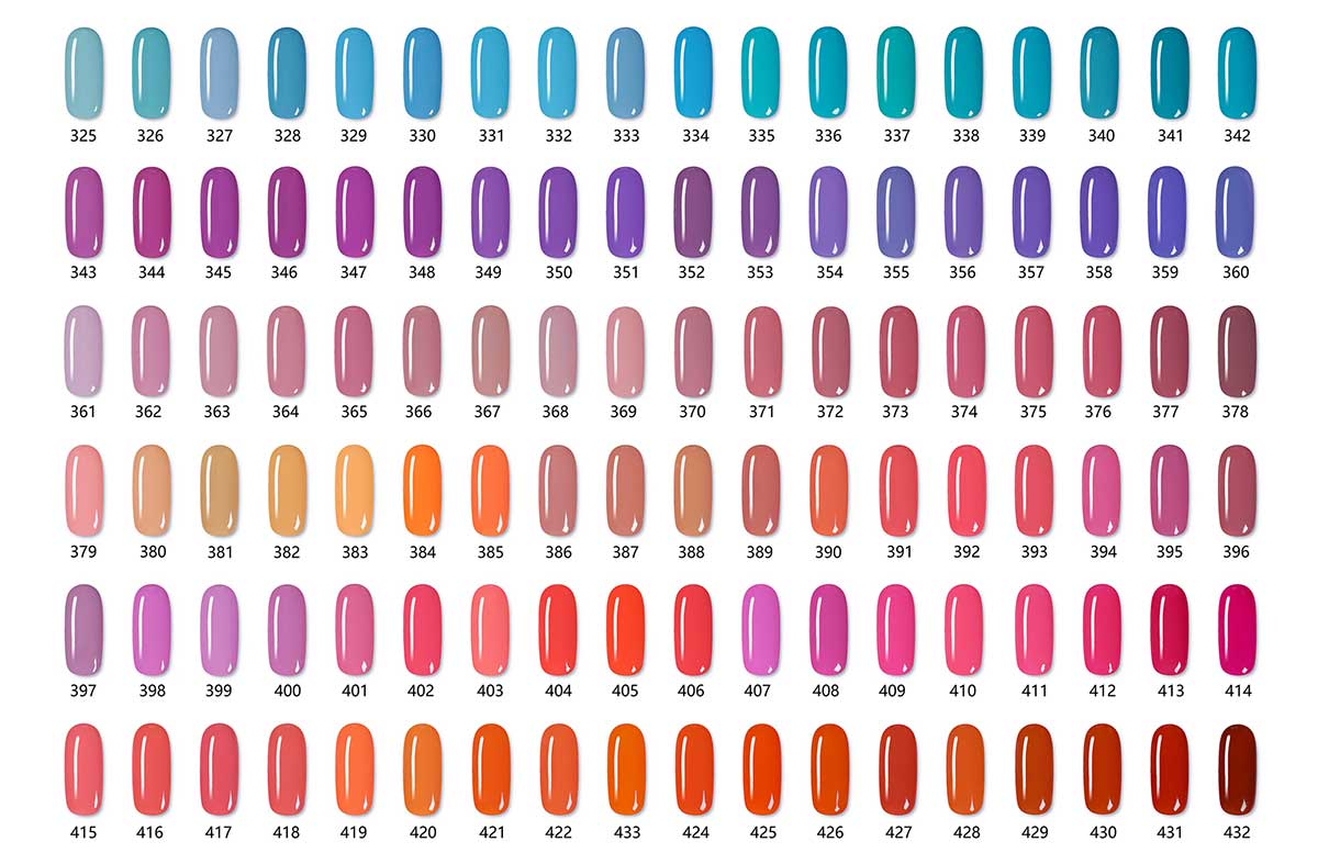 High-impact color edit gel polish color board