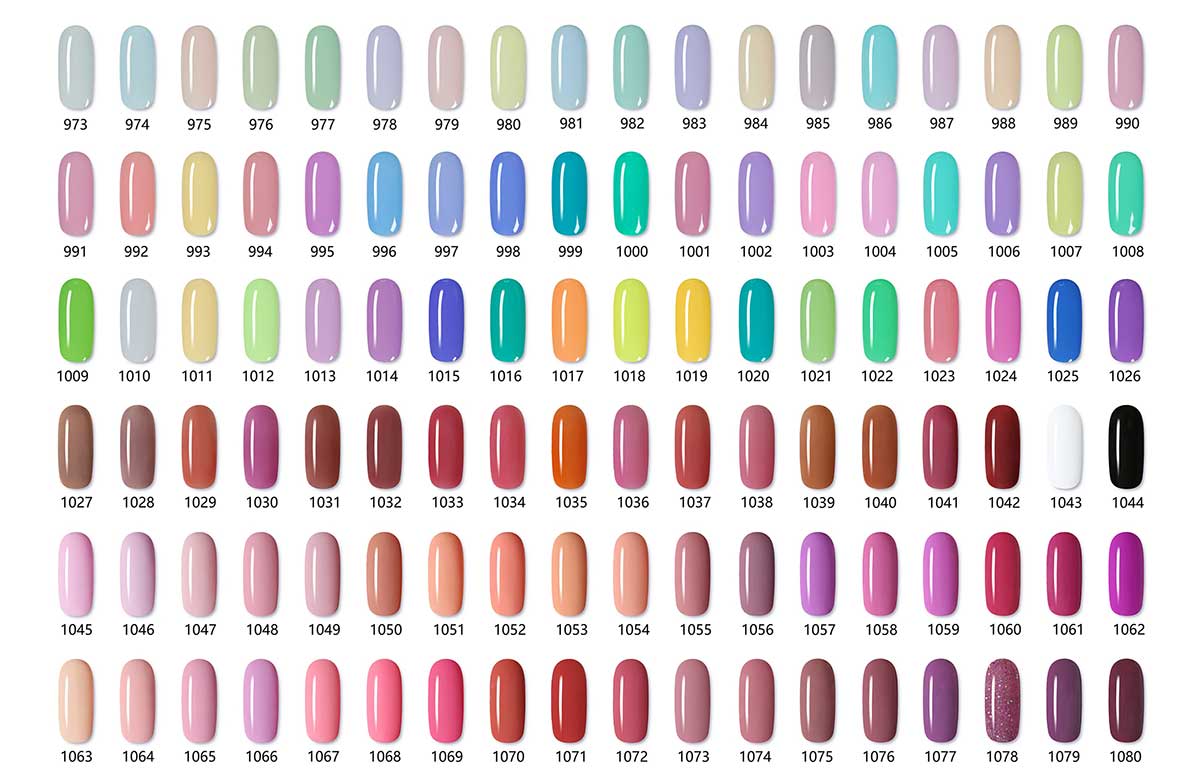 Deep digital color story gel polish color board