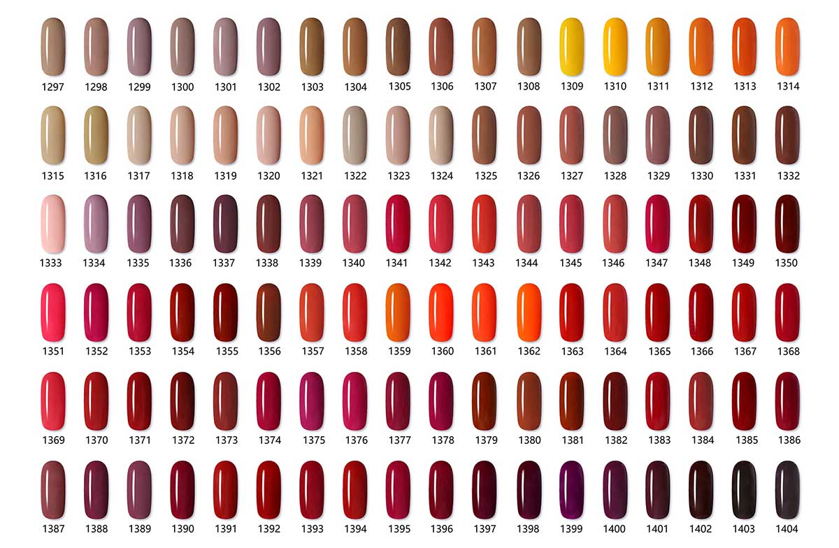 Extended online library gel polish color board