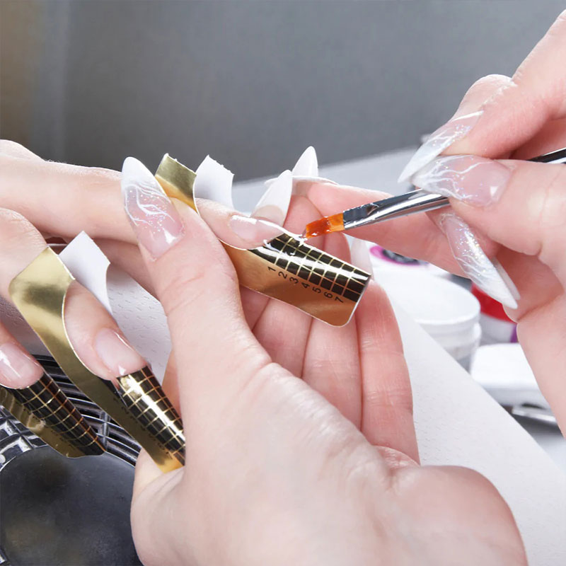 Clear builder gel nail application