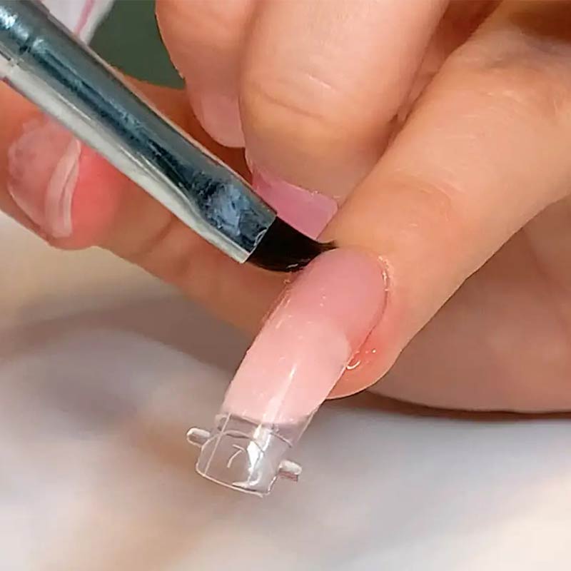 Professional poly gel nail extension application