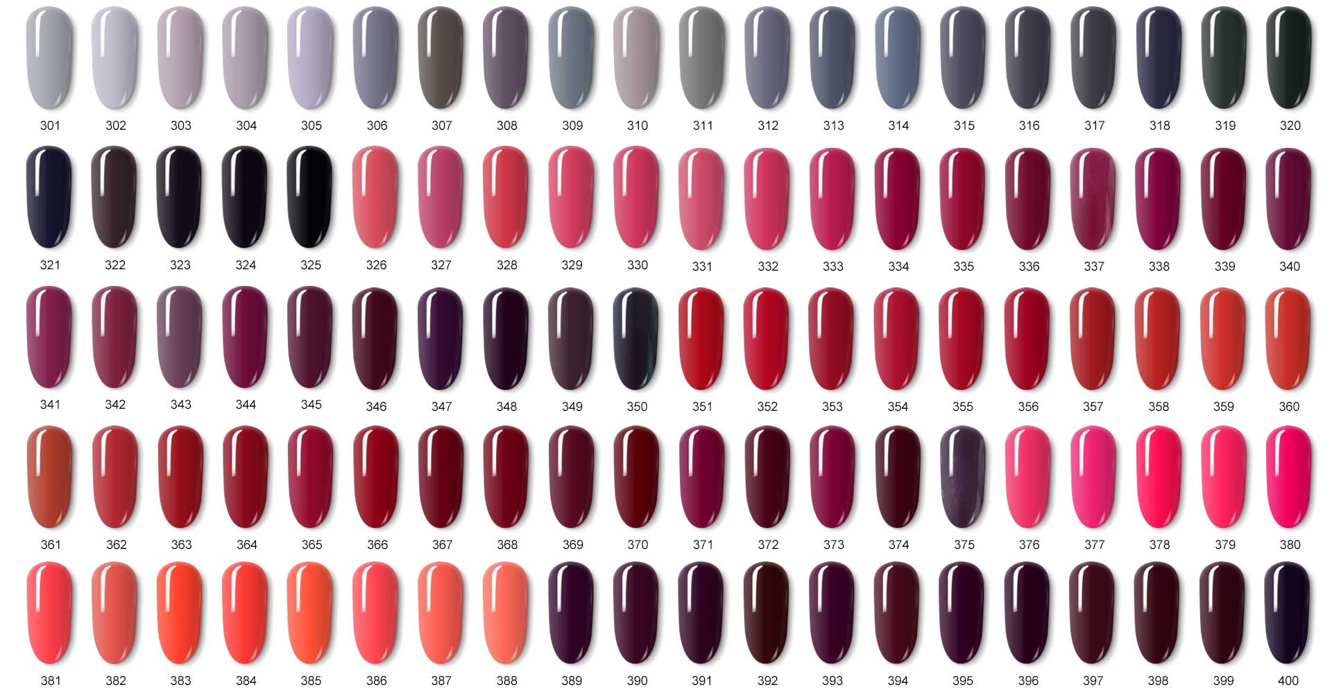 Premium effect shades gel polish color board