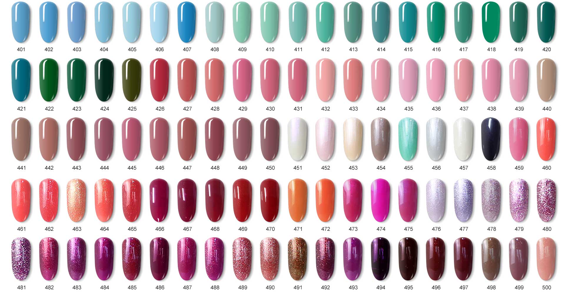 Extended salon library gel polish color board