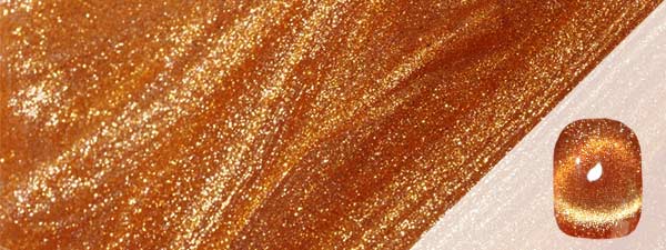 Amber Crystal cat eye gel texture and swatch