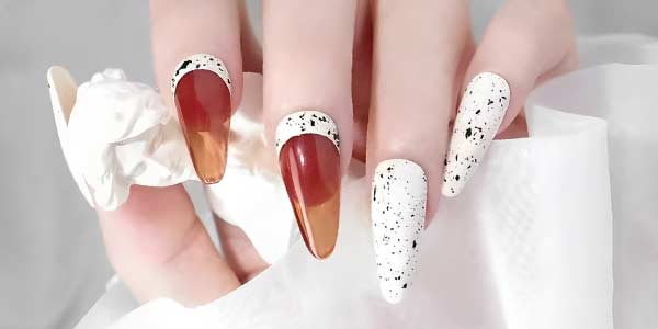Eggshell Gel nail art example