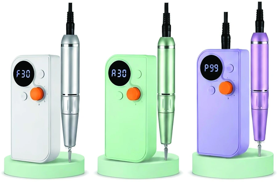UV-101 nail drill in white, mint green and lavender purple