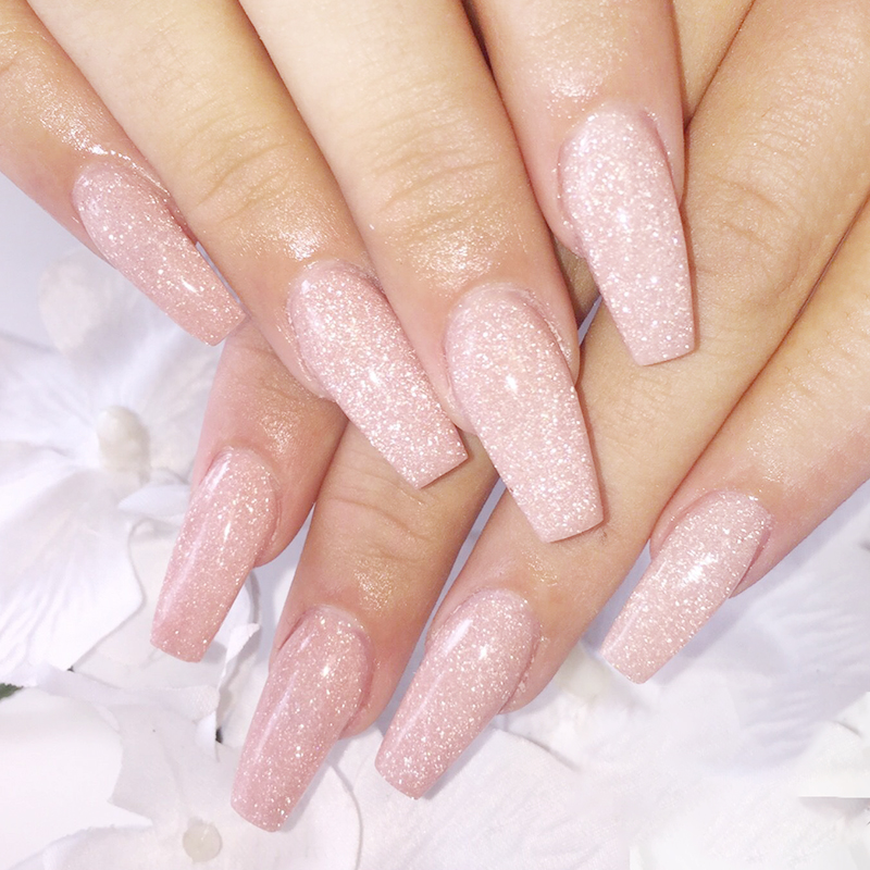 Flash-led impact nail powder finished effect