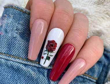 Nude + detail nail design inspiration supplied with the poly gel assets