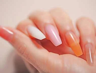 Soft transitions nail design inspiration supplied with the poly gel assets