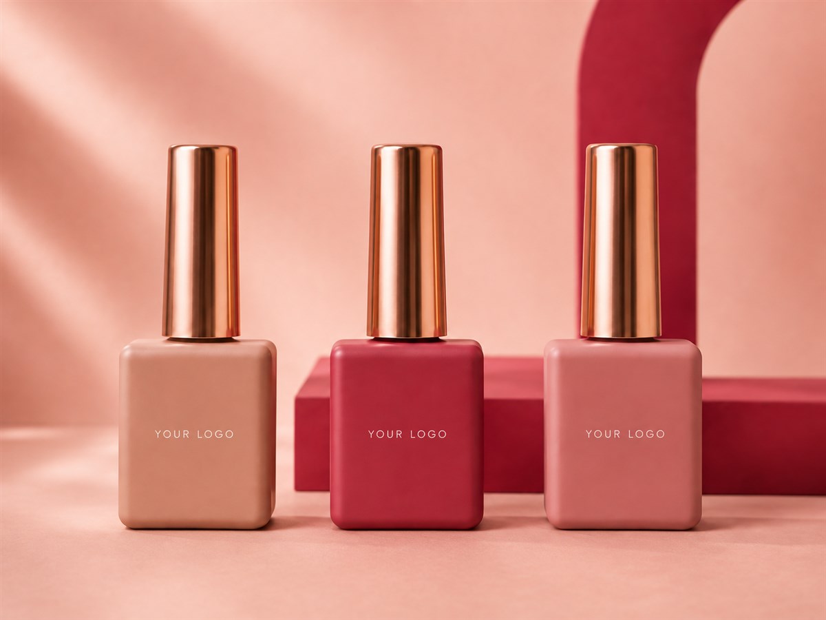 Color gel nail product presentation