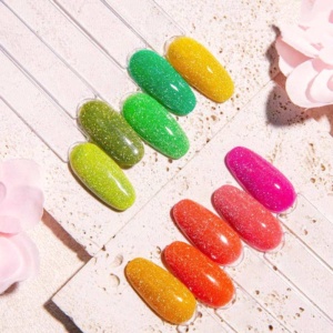 Reflective rubber base swatches
