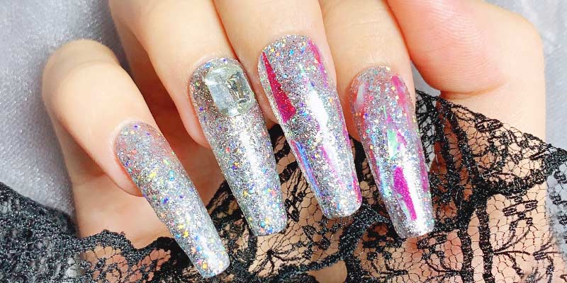 Colorful starry gel nail style