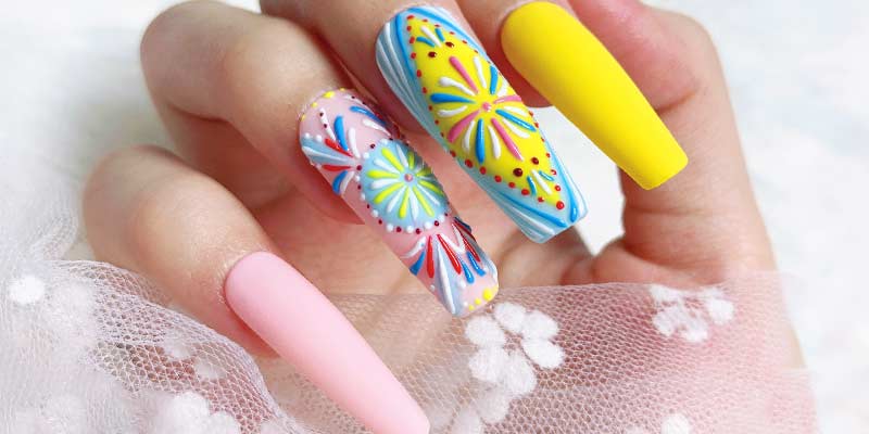 Emboss painting gel nail style