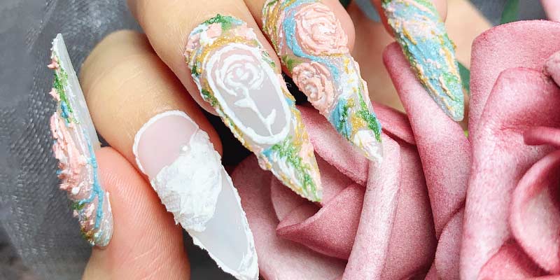 Plaster gel sculpted nail style