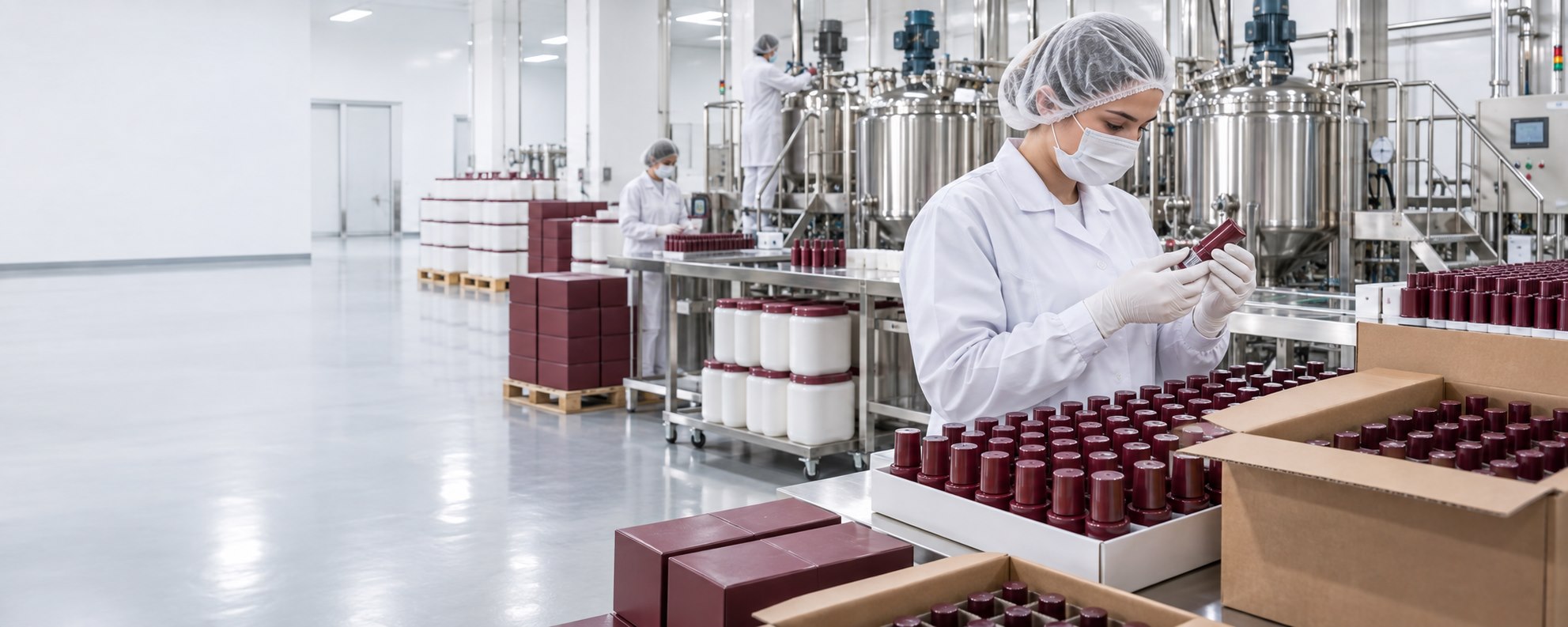 Large-volume nail gel production and wholesale order preparation