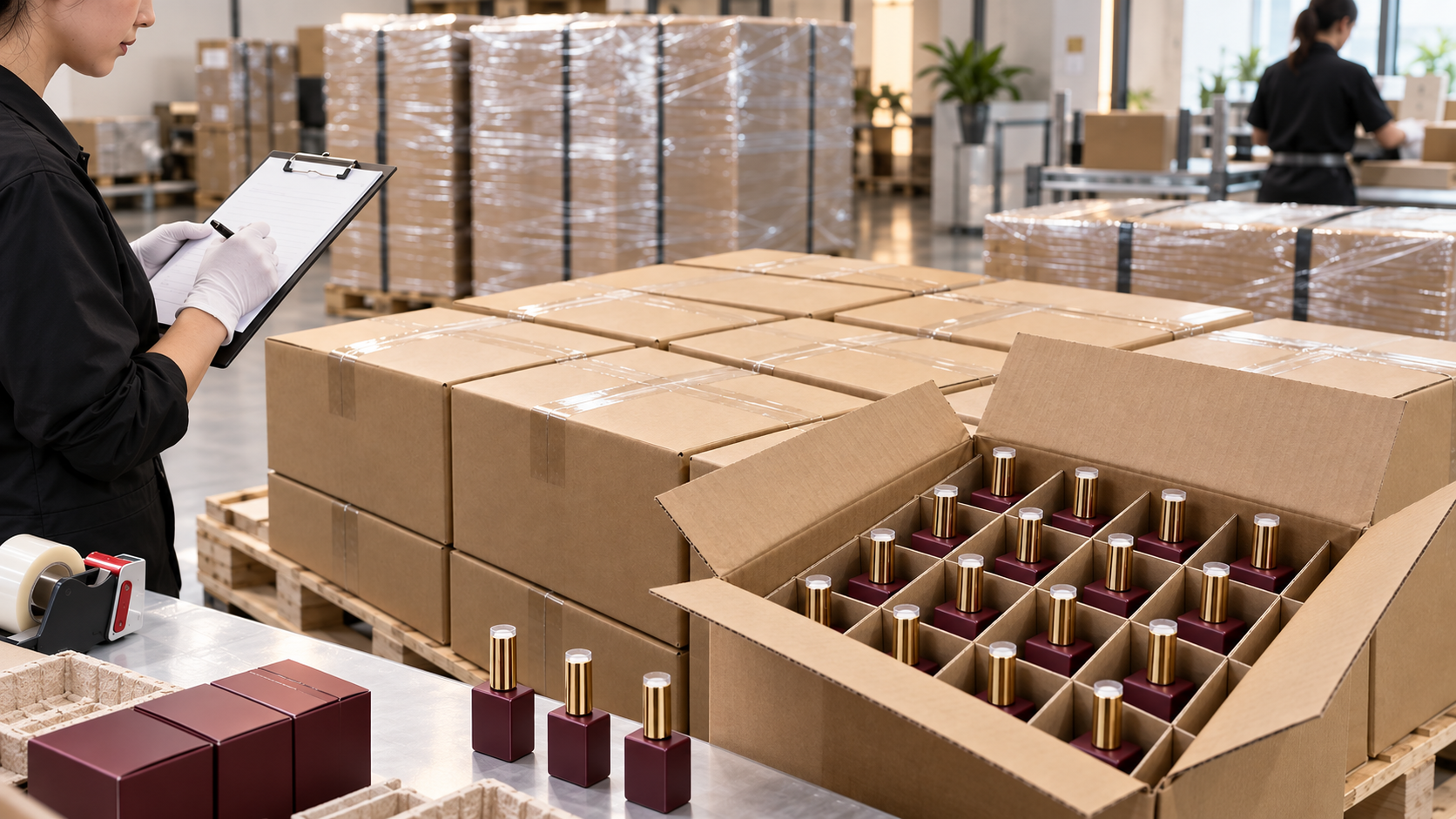 Finished private label gel polish wholesale order inspected and packed for shipment