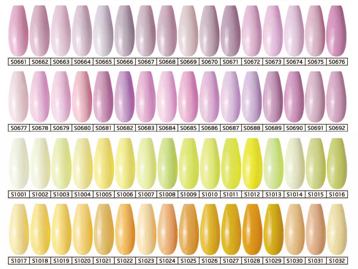 Market-ready color group gel polish color board